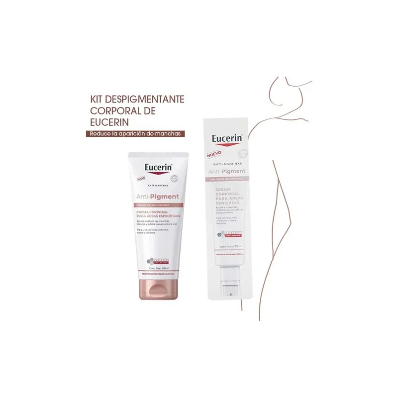 Kit Eucerin Antipigment Corporal, Crema Y Suero Areas Sensib