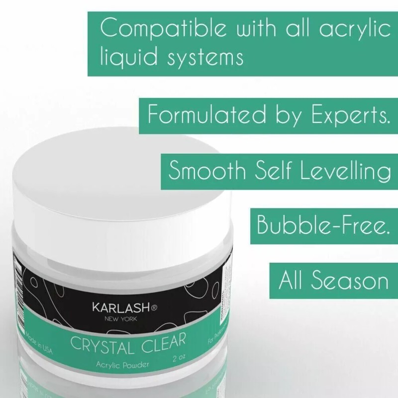 Karlash Professional Acrylic Powder Crystal Clear 2 oz - 4
