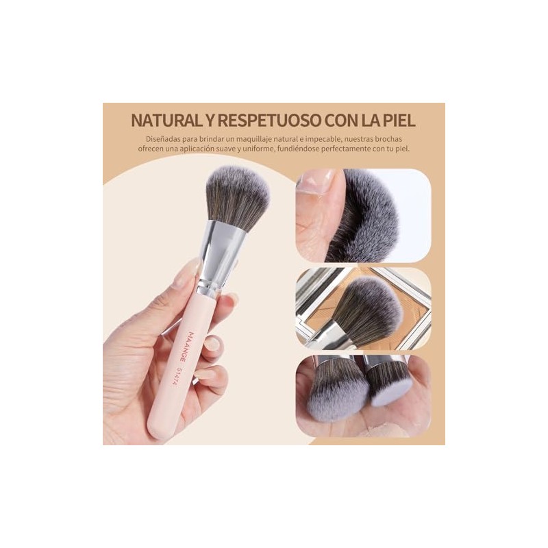 MAANGE 7 Pcs Brochas para Maquillaje con Estuche Set de