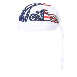 Vagabond Joes USA American Flag Chopper Motorcycle Pinstripe Flame Biker Head Wrap Durag Doo Rag Headwrap America USA Patriotic