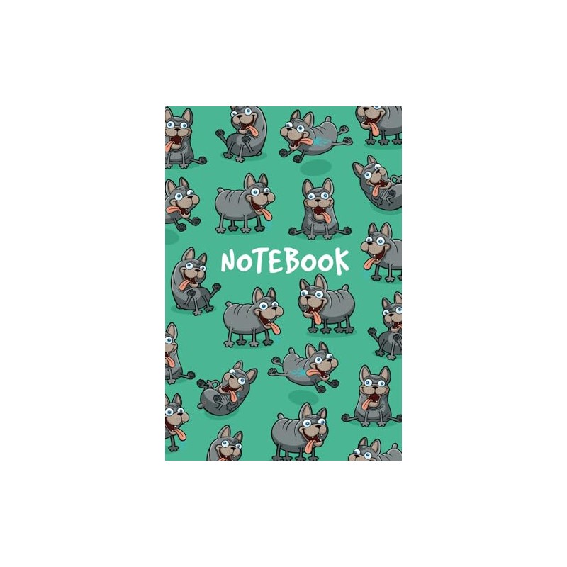 Funny Cartoon French Bulldog Notebook: 100+ lined pages 6"x9" notebook
