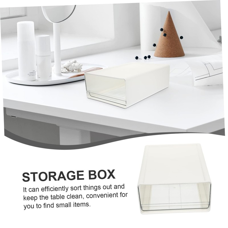 Operitacx Collapsible Stackable Storage Box Drawer Box for Office Supply