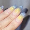 Blue Lemon Handmade Nail Tip Reflective Magnet Gel Gradient -