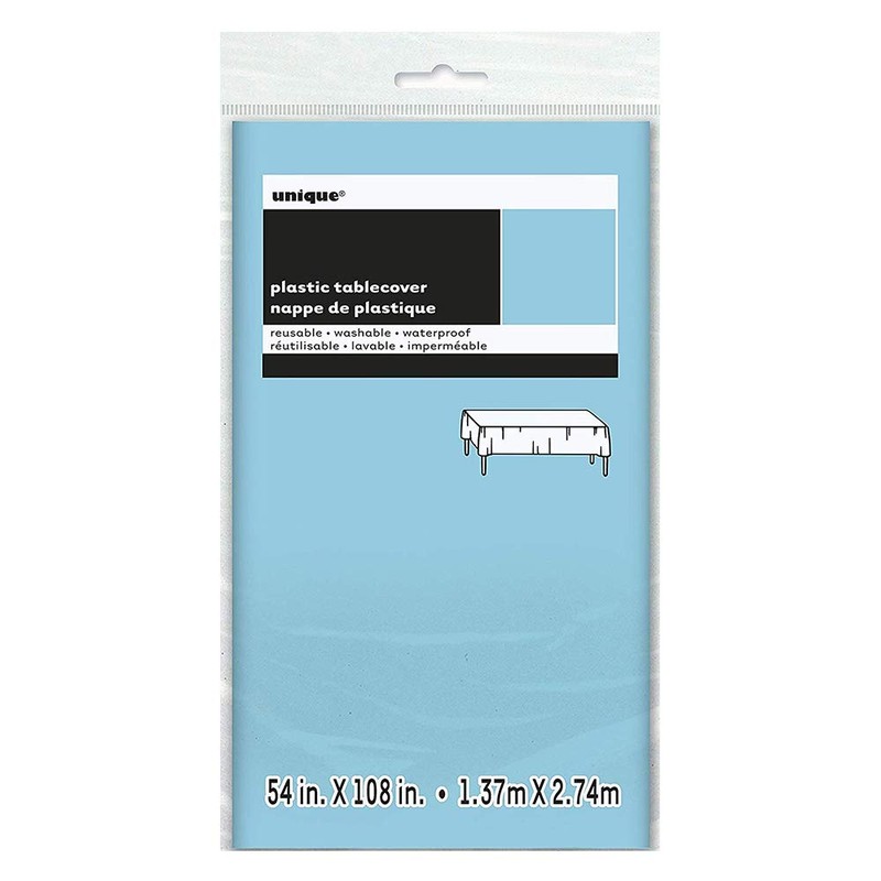 Plastic Tablecover 54"X108"-Powder Blue