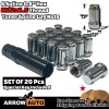 ARROW 20x 1.4" Chrome M12x1.5 Spline Tuner Lug Nuts and