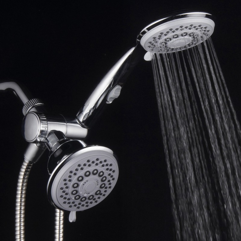 Hotel Spa 30-Setting Ultra-Luxury Spiral 3-Way Combo with Pause Switch/Chrome