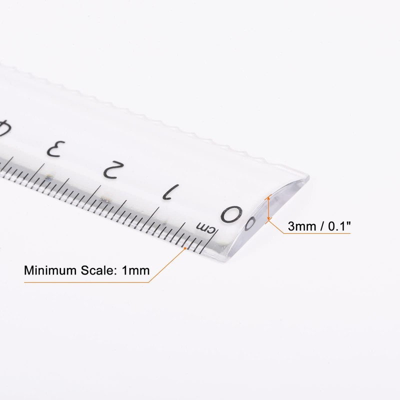 sourcing map 2 in 1 Set Straight Plastic Ruler 15