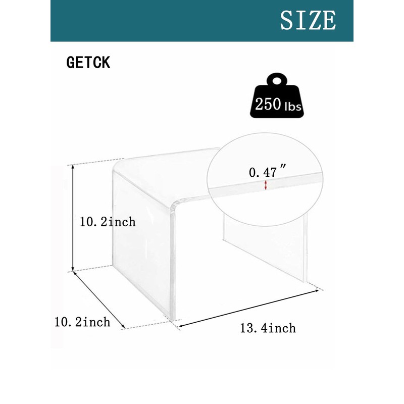 GETCK Acrylic Kids Step Stool 13" W - Water-Resistant Bathroom