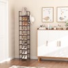 LANTEFUL Tall Shoe Rack 10-Tier Narrow Shoe Shelf Storage for
