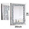 QMDECOR Crystal Crush Diamond Rectangle Silver Mirror for Wall Decoration