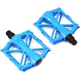 Pair of Cycling BMX Mountain Bicycle Bike Pedals 9/16" Bearing Metal Heavy Duty (BLUE)