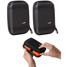 Ivation 2 Pack Compact Portable Pocket-Sized Hard Drive Case Compatible with WD My Passport, Elements, Gaming, Seagate, Toshiba Canvio, Lacie and More