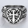 Jude Jewelers Stainless Steel Crusader Sword Cross Medieval Shield Ring,