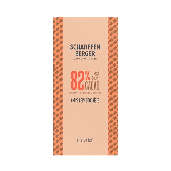 Scharffen Berger Chocolate Bar, Extra Dark, 82% Cacao, 3-Ounce bars (Pack Of 12)