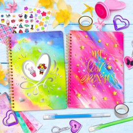 PATIFEED DIY Journal Kit for Girls, 2-Pack Journal Set for Teens – Scrapbook & Diary Supplies for Ages 8-14