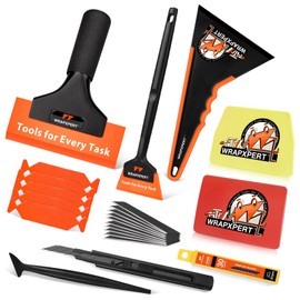 WRAPXPERT Window Tint Tool Vinyl Wrap Tools Small Tinting Squeegee, Vinyl Wrap Squeegee with Felt Buffers, Utility Knife, for Side/Quarter Window Tint Applying, Car Wrapping/PPF Installation