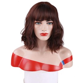 Chisu Short Bob Wig with Bangs 14 Inch Synthetic Wigs for Women Multicolor (2/33 Color)