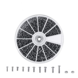 Stainless steel Screws Nuts Assortment Kit for Watches Glassess 600pcs Choose Size M1 M1.2 M1.4 M1.6