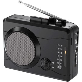 Portable Cassette Player & Recorder, Cassette Tape to MP3 Digital Converter, AM/FM Radio Station, Reverse Recording - Record from PC to Blank Tapes