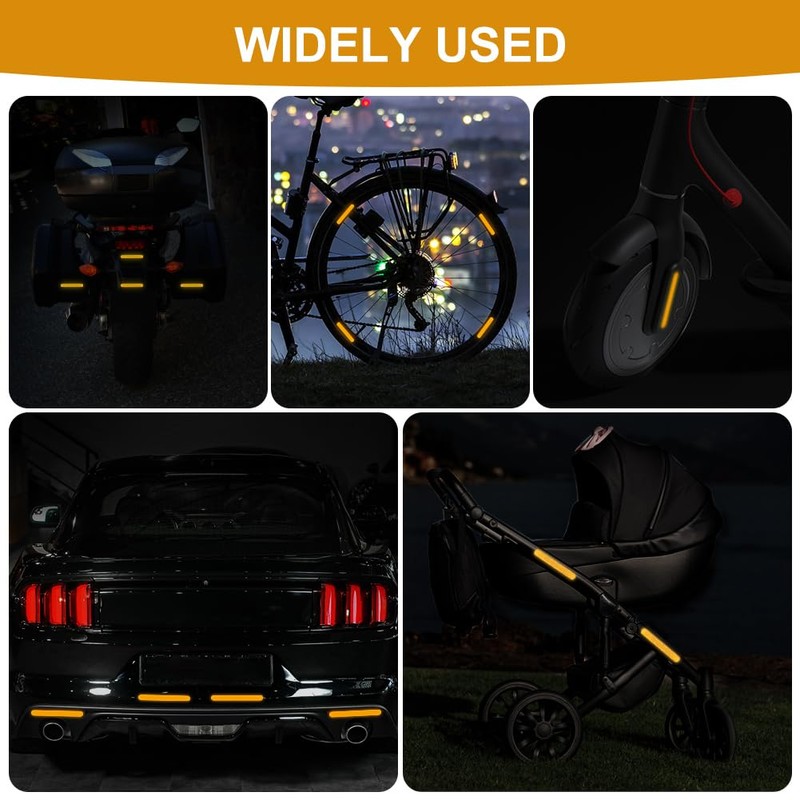 AYBUY 2Pcs Motorcycle Reflectors, Stick-on Rectangular Safety Reflector, Strong Reflective