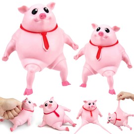 Pack of 2 anti-stress pig, anti-aggression pig, squishy squeeze toy, stress toy pig, piggy squeeze toy, anti-stress toy for adults
