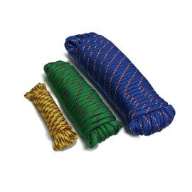 MaxxHaul 3-Pack of 1/4" x 25' 3/8" x 50' 1/2" x 100' 50229 Diamond Braided Rope Extra Strength-Sunlight and Weather Resistant, Multicolor, 175 Foot