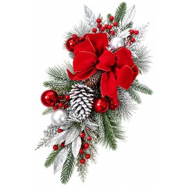 Christmas Wreath for Holiday Décor – Festive Greenery with Optional LED Lights for Doors, Stairs, Walls & Windows