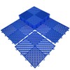 HYSA MAT Modular Durable Interlocking Cushion Garage Tiles,PP Anti-Slip Flooring Snap Together Drainage Mats for Outdoor Indoor,Blue,Set of 9-12.5 x 12.5 inches