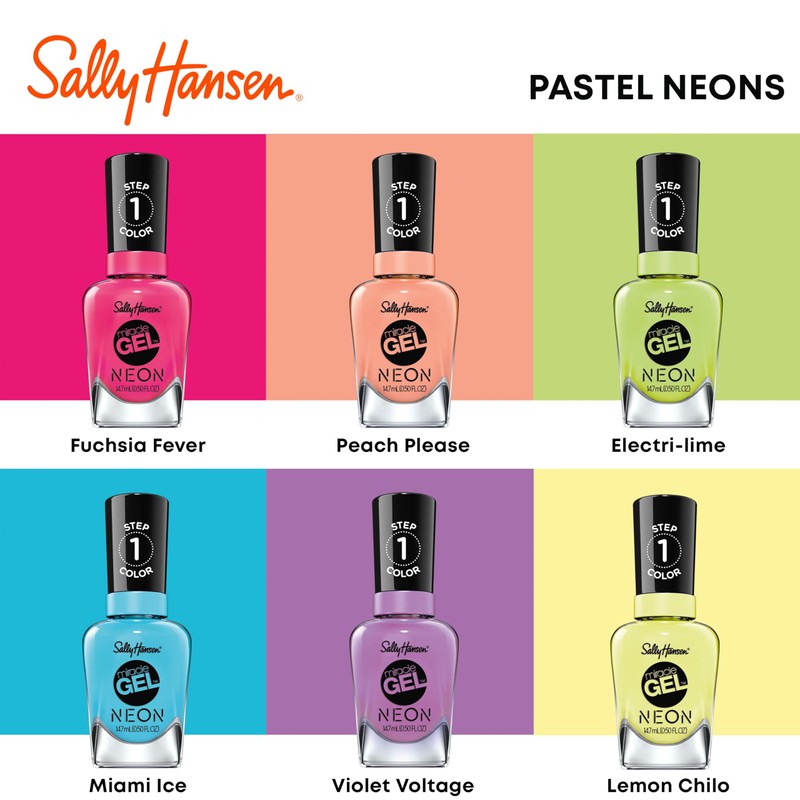 Sally Hansen Miracle Gel Neons Salon Quality Nail Polish |