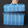 Medium 3-Tier Stackable Divided Accessories Organizer Blue