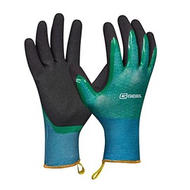 Gebol Laurus | 1 Pair | Size M (Size 8) | Garden Gloves with Touch Function Made of Recycled Material | Best Grip Safety and Double Coated | for Women / Men | Green, Blue