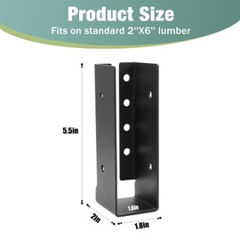 YVHFWOY Concealed Joist Hanger 24PCS,2"x6" Joist Bracket,Framing Bracket,Railing Brackets,Q235B Steel Powder-Coated Joist Bracket Fit for 2"x6" Beam,Swing, Handrail,Fence…