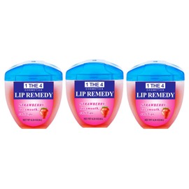 Lip Remedy Lip Balm 0.28oz Strawberry Scented Long-Lasting Hydration Repairs Dry Cracked Lips Overnight Moisturizing Formula (Strawberry, 3 Pack)