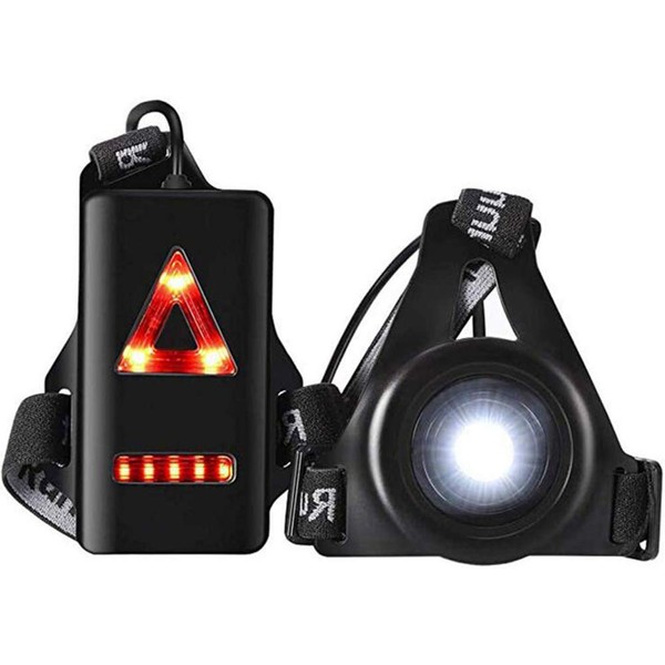 Alioay Running Light, Lightweight, Waist Belt Type, Chest Tip, USB Rechargeable, 3 Modes, 8 LED Lamps, Lighting up to 66.4 ft (20 m) Ahead, Lightweight, High Brightness, Sports, Running, Jogging, Walking, Trail Running, Accident Prevention