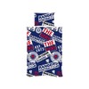 Rangers Single Duvet Football Club Patch Bedding Cover Set, Blue,