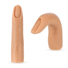2 Pcs Silicone Nail Training Finger for Acrylic Nails Silicone Practice Fingers Soft Fake Finger to Practice Flexible Nail Mannequin Finger for Acrylic Kit
