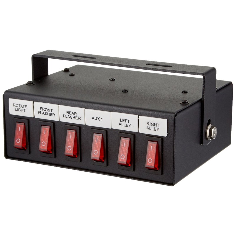 Buyers Products 6391106 Illuminated 6-Function On Switch Box, black