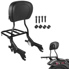 AUFER Passenger Upright Backrest Sissy Bar With Luggage Rack Docking Hardware Kits Compatible With For 2018-2024 Softail FLSL FXST Heritage Classic FLHC FLHCS Deluxe FLDE Street Bob FXBB FXBBS