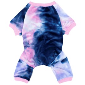 Mklhgty Tie Dye Dog Pajamas, Dog Winter Clothes Soft Pjs for Small Dogs Boy Girl, Puppy Christmas Comfy Pet Jumpsuit, Cat Onesie