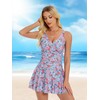 COLIZERE Traje de Baño Mujer Completo con Falda Cuello en