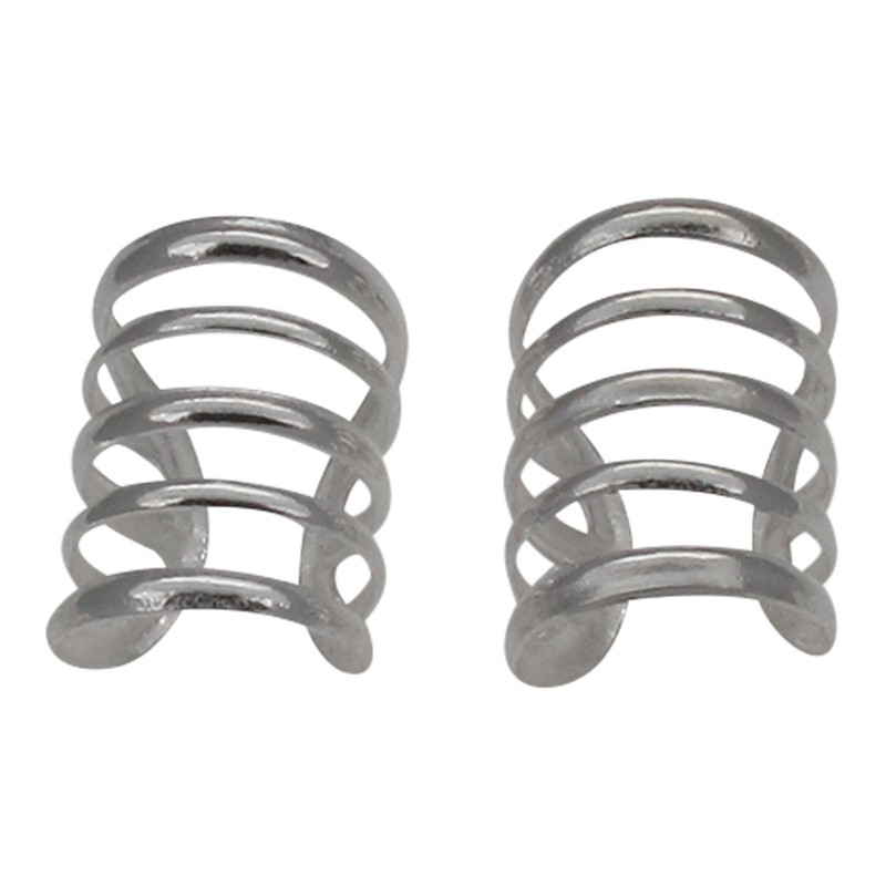 Touch Jewellery 925 Sterling Silver Ear Cuff Five Band Pair