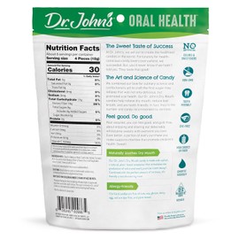 Dr. John's Healthy Sweets Tart Cherry Dry Mouth Drops with Zero Sugar, Dye Free, Plant Based, Keto Friendly, 24 Count, 3.85oz Bag