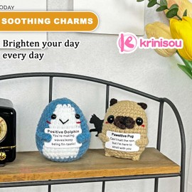 Krinisou Positive Animals Dolphin Gifts for Women, Cute Dolphin Decor for Home Desk Office Room, Mini Unique Inspirational Motivational Encouragement Gift