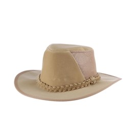 Dorfman Pacific Men's Soaker Hat with Mesh Back, Natural, Small/Medium