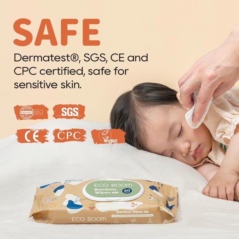 ECO BOOM Bamboo Viscose Wipes | Non-Toxic, Organic & Biodegradable