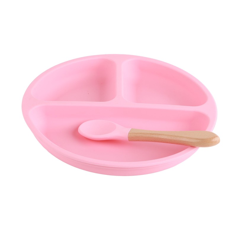 8 Pcs Silicone Baby Feeding Set Bib Suction Plate Bowl