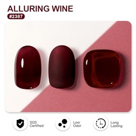 GAOY- Esmalte de uñas en gel rojo oscuro, 16 ml, esmalte en gel remojable, curado con luz ultravioleta para manicura casera.