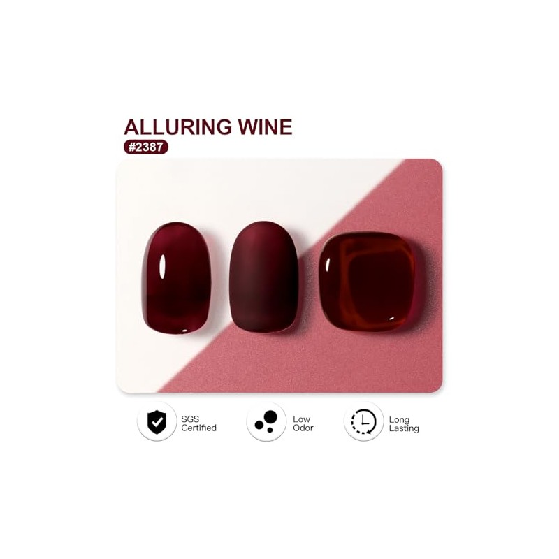 GAOY- Esmalte de uñas en gel rojo oscuro, 16 ml,