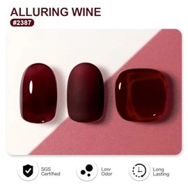 GAOY- Esmalte de uñas en gel rojo oscuro, 16 ml, esmalte en gel remojable, curado con luz ultravioleta para manicura casera.