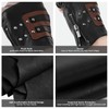 FIORETTO Mens Genuine Leather Fingerless Gloves Unlined Half Finger Punk